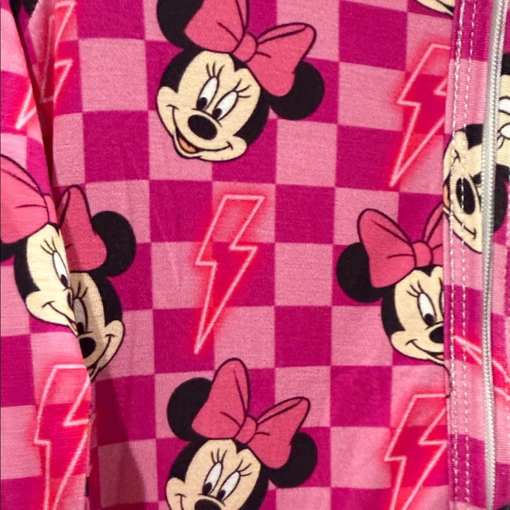 Pink Minnie Checkered Girls One Piece 12-18 months NWT